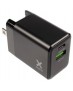 XA021: Cargador de corriente 1xUSB-C PD 18W + USB QC3.0 18W + cable trenzado USB-C a USB-C de 1m. (ref. CX2071) .