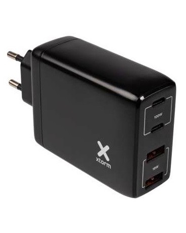 XA140: Cargador de corriente 4 en 1 de 100W. 2xUSB-C 100W Power Delivery + 2xUSB3.0 QC3.0